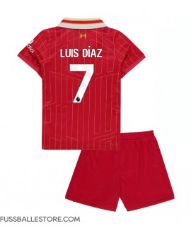 Günstige Liverpool Luis Diaz #7 Heimtrikotsatz Kinder 2024-25 Kurzarm (+ Kurze Hosen)